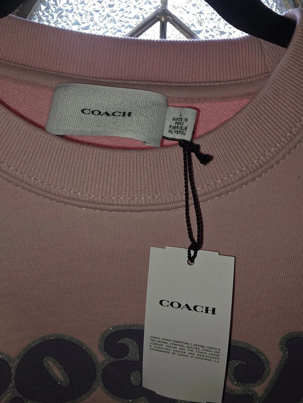 COACH PINK CANDY SHOP 100% ORGANIC COTTON HEAVY SWEATSHIRT! NEW!